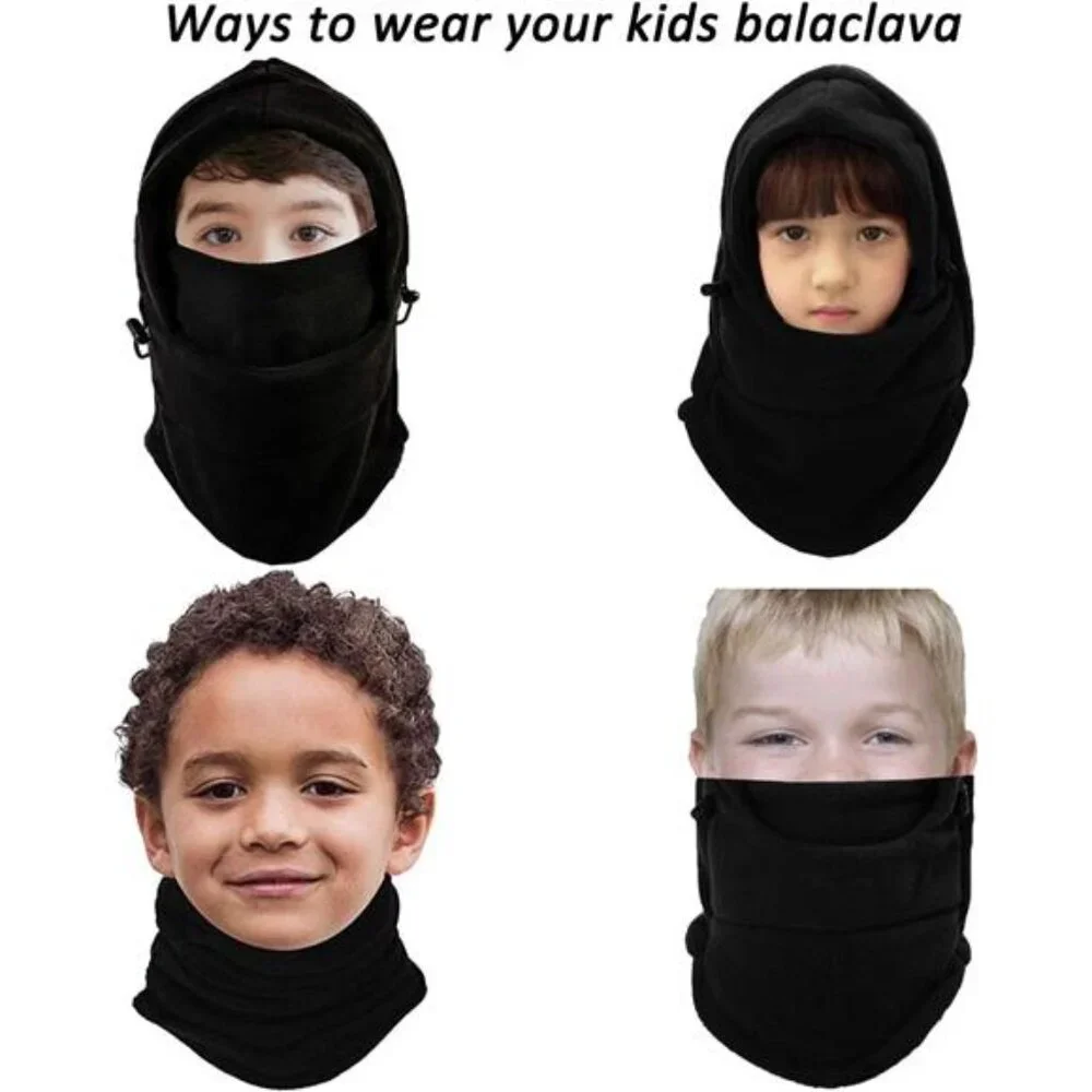 Kids Winter Hats Balaclava Ski Mask Windproof Warm Adjustable with Fleece Lining